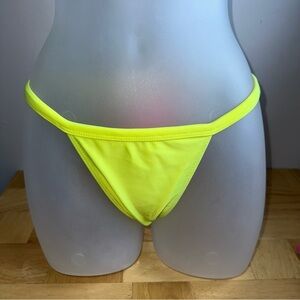 Vintage 90S Y2K Rio Youngs Free Neon Yellow Bikini Bottom Sz S Made In Brazil